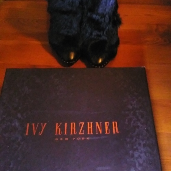 GORGEOUS BOOTS Swiss Genuine Rabbit Fur Wedge Boot Gorgeous - Picture 5 of 6